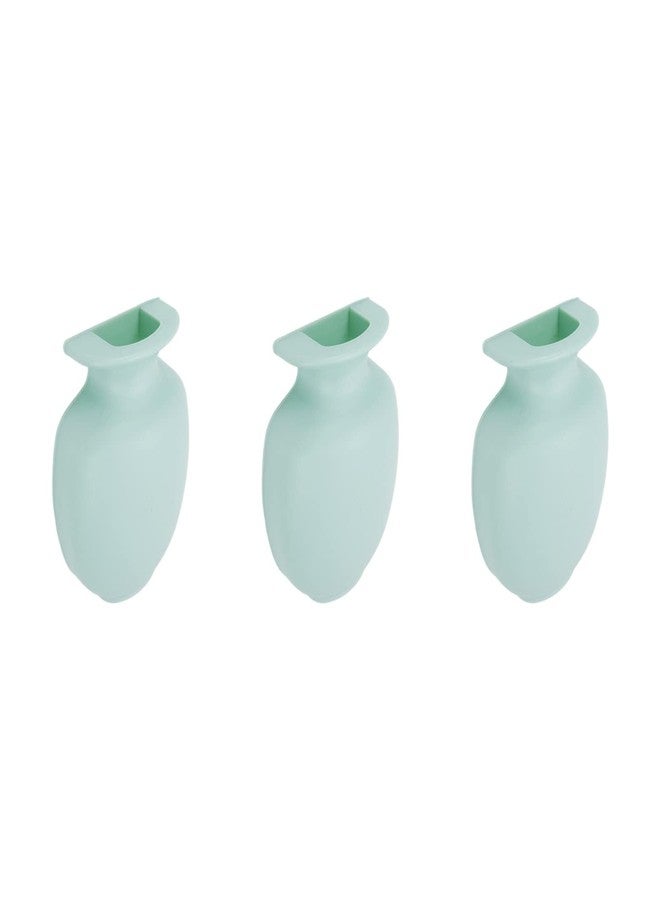 Pastlla 3pcs Wall Mounted Flower Vase Sticky Vase Wall Hanging Resin Flower Vase Hanging Flower Pot with Hook for Fridge Door Office Wedding Bathroom Decoration Green - Image 1